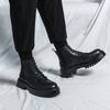 Men  Boots New Big Head Leather Shoes Autumn and Winter High Top Lacing Thick Sole Durable European Black Sizes 38-44 Men Shoes