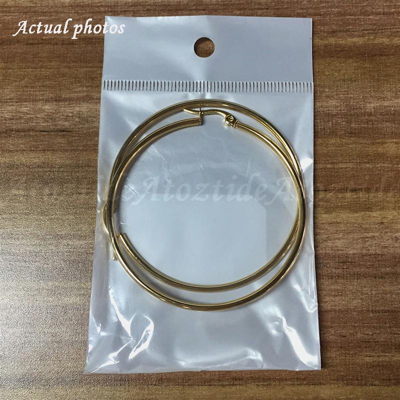 Atoztide 30-100mm Exaggerated Geometric Smooth Big Circle Hoop Earrings Women Basketball Wives Earrings Heart Ear Loop Party