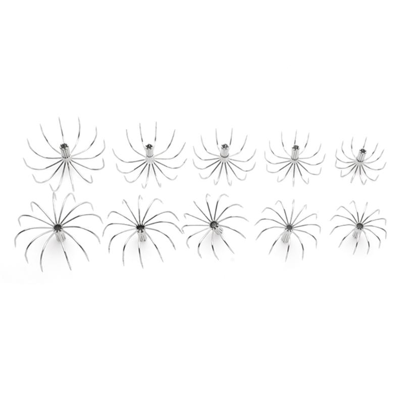 10Pcs Stainsless Steels Squid Hook Sea Fishings Fishes Hook Squid Jig Fishings Baits Hook Barbed Umbrellas Fishings Hook