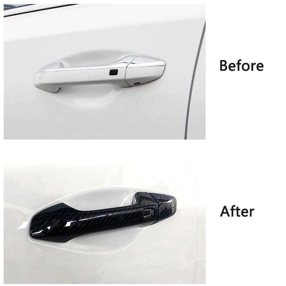 Car Styling For KIA Forte K3 2019 2020 Carbon Fiber Printed Exterior Door Handle Cover Moulding Trim