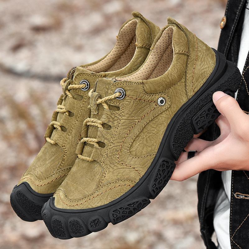 Moda Outono Inverno Camada Superior Couro de Vaca Sapatos de Bico Aberto para Exterior Masculino Sapatos de Trabalho Tamanho 38-45 Tênis Mocassins de Couro Genuíno Oxfords Masculinos