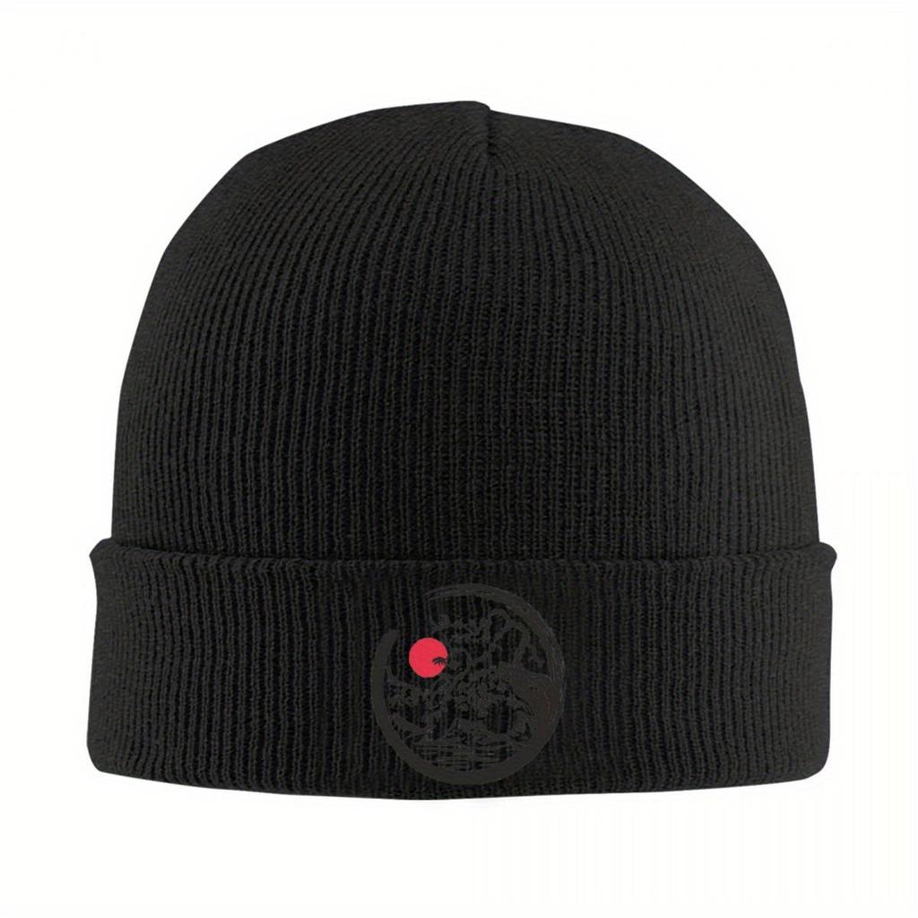 Bonnet Yin Yang Tricoté Bonnets Chapeaux d'Hiver Couleur Chaude Yin Yan Nature Casquette Unisexe Femmes