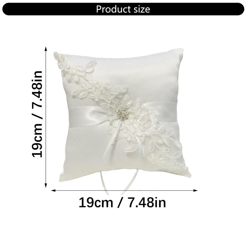 Delicate Lace Flower Bridal Rings Pillow European Styles Rings Container Cushion For Western Ceremony Event Decoration