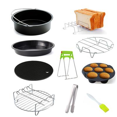 10Pcs Air Fryer Baking Accessories 3.2Qt-5.8Qt Airfryer For Pizzas Cakes Breads Quiches Pancakes 8