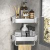 Shelves Stainless Steel Bathroom Corner Shelf No Drill Triangle Storage Rack for Kitchen Bathroom Organizer Bathroom Accessories