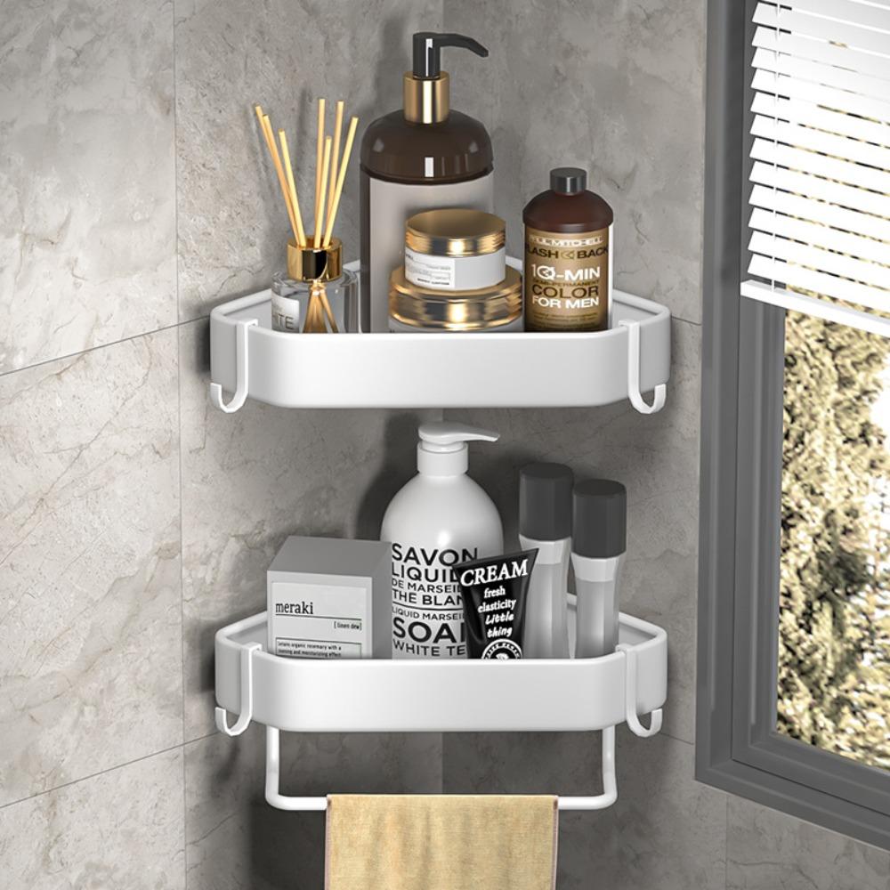 Shelves Stainless Steel Bathroom Corner Shelf No Drill Triangle Storage Rack for Kitchen Bathroom Organizer Bathroom Accessories