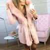 Woman Long Wool Coat Elegant Blend Coats Slim Female  Coat Outerwear Jacket