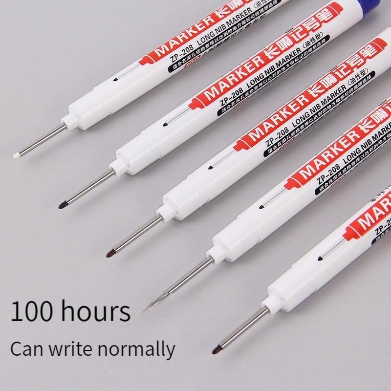 1/3Pcs White 20mm Deep Hole Long Nib Head Markers Pen Set for Metal Waterproof Bathroom Woodworking Decoration Multi-Purpose