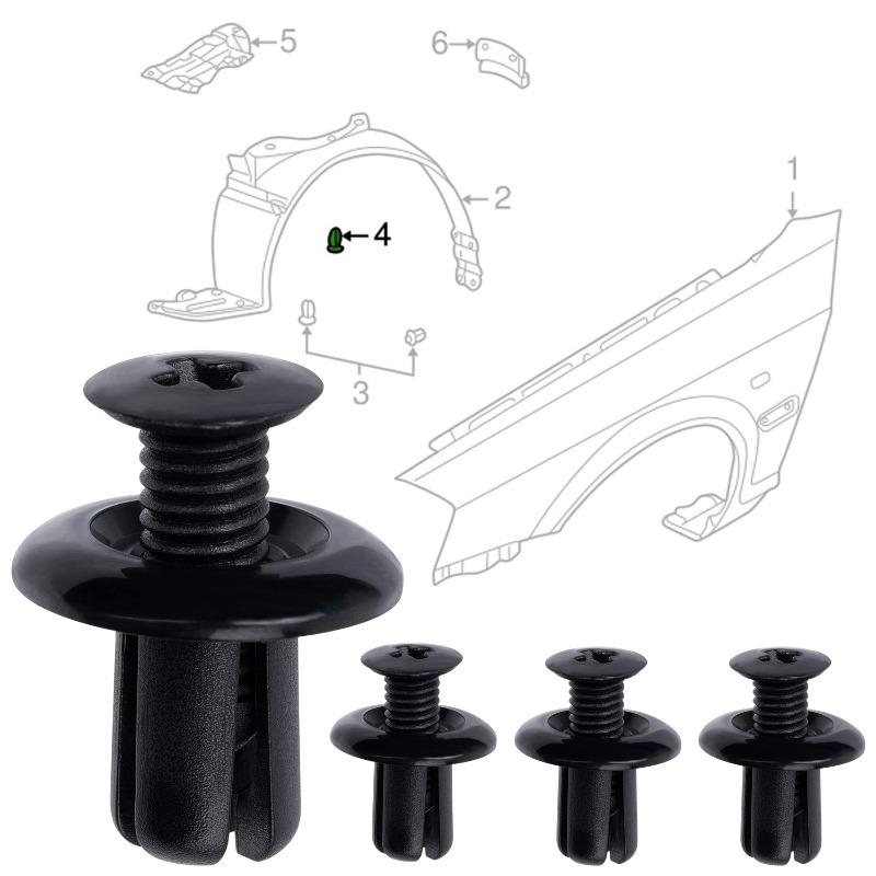 8mm Push Rivet Fastener Clips Universal Car Bumper Fender Liner Door Trim Panel Retainer Clamp with Screwdriver Removal Tool
