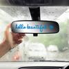 Sada 4ks nálepek na zpětná zrcátka Hello Beautiful Letters Self Afirmace Reflexní růžové vinylové samolepky na auto pro ženy