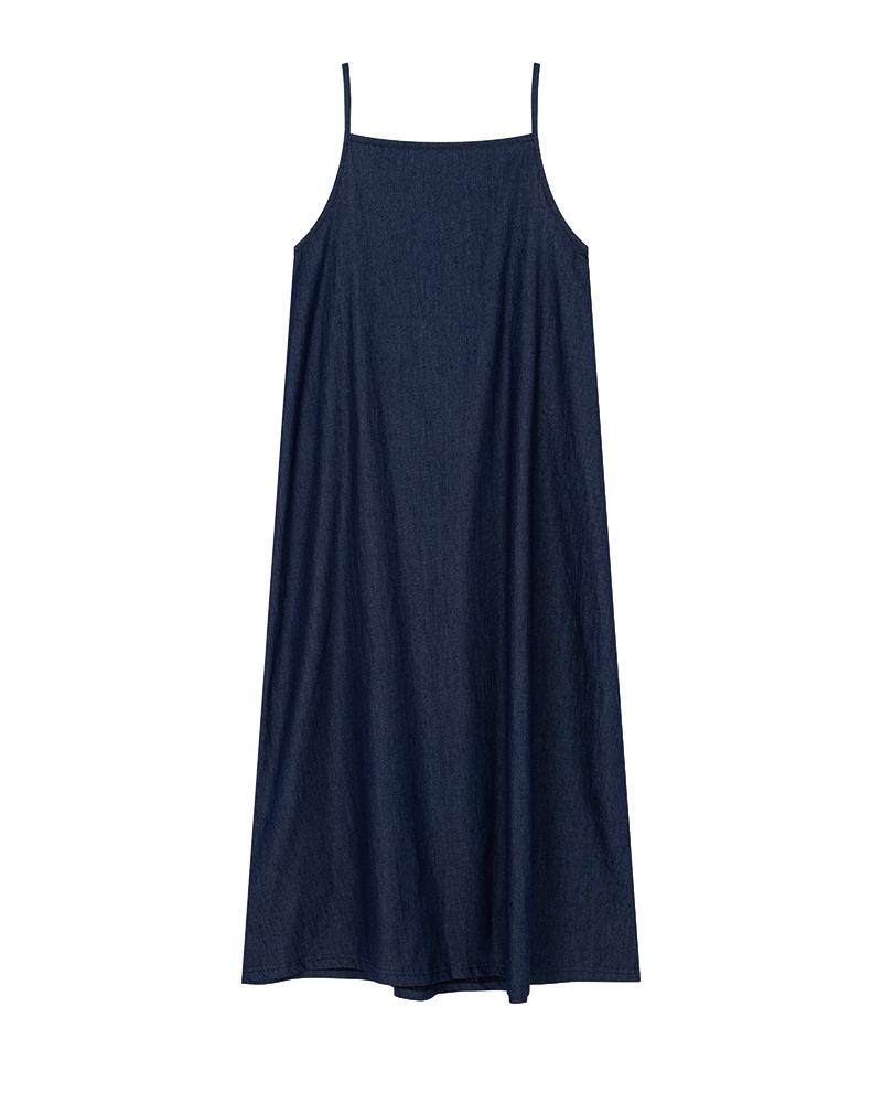 MOAA Pin Summer Denim Dress (Blue)