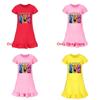 Kpop Demon Hunter Girl Short Sleeve Pajama Dress With Ruffle Skirt For Kids Homewear