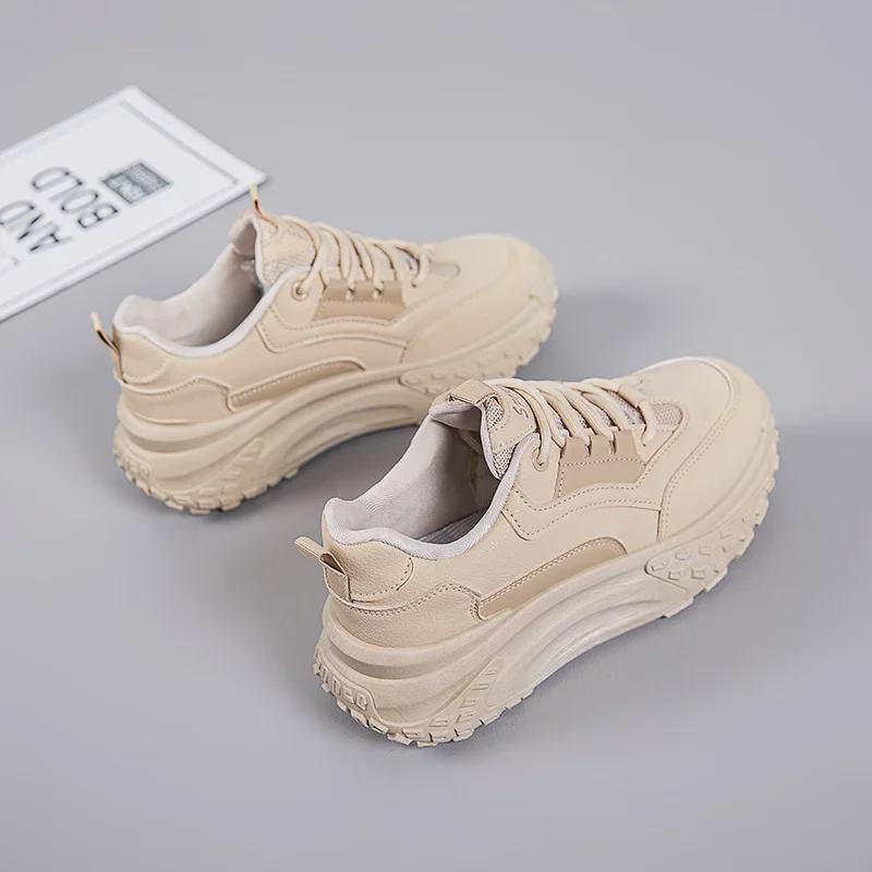 

Women s 2024 Thick-Soled Leather Dad Shoes - Soft, Comfortable and Versatile for Spring and Autumn. 40