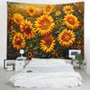 Vibrant Giant Monarch Butterfly Tapestry, Colorful Wildflower Meadow Cloud Sky Nature Art Wall Cloth For Bedroom Fresh Decor