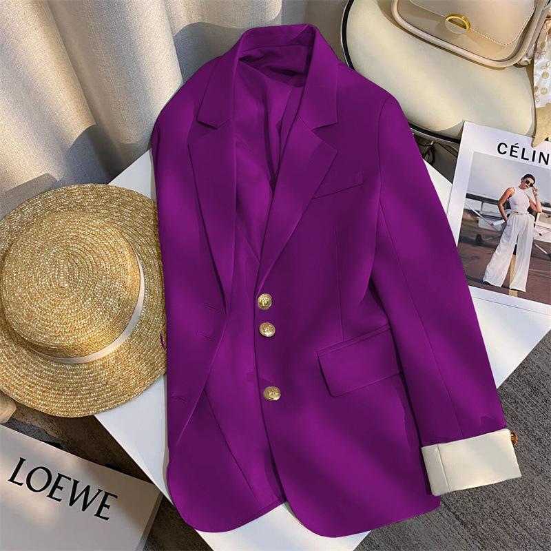 2026 Spring High-End Women's Blue Chic Suit Jacket - Korean Style