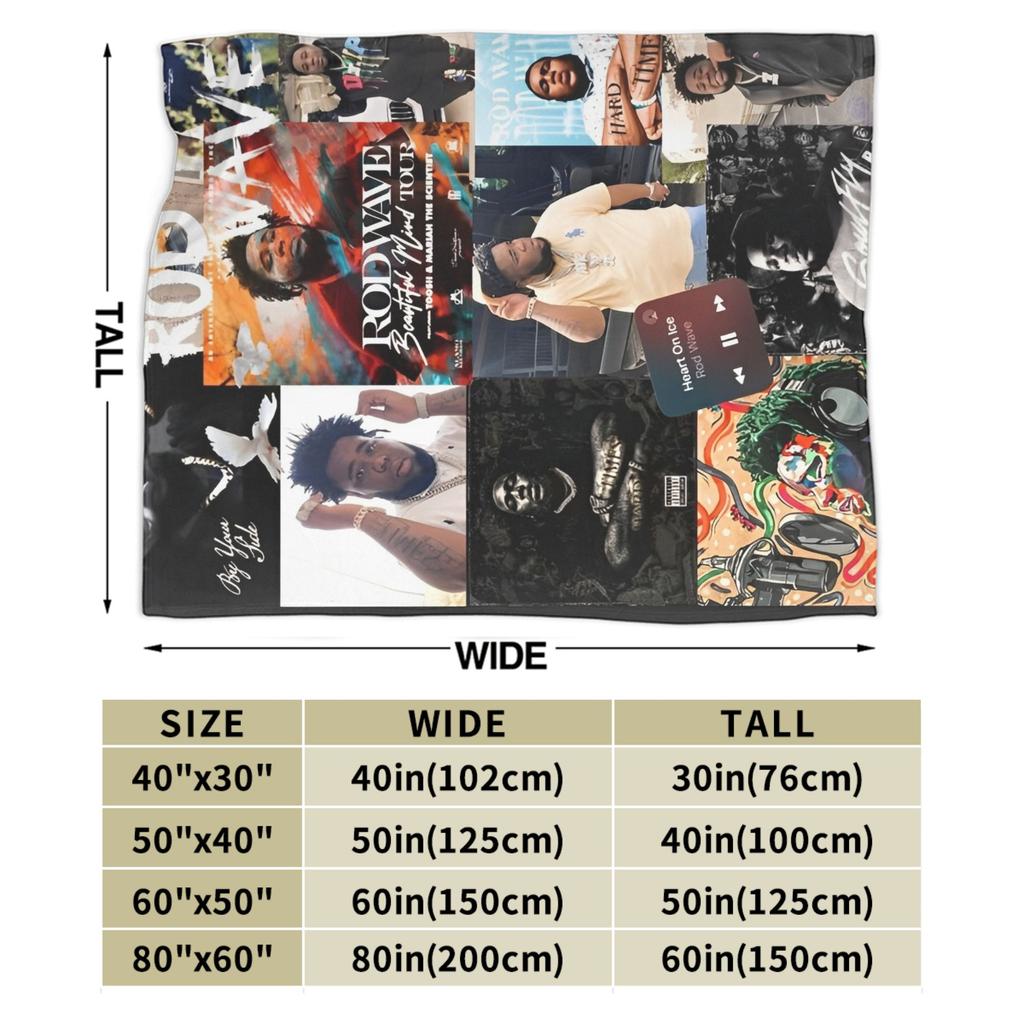 Rapper rod wave Blanket Decorative Flannel Bedding Throws For Bedroom Warm Custom Quality Bedspread Birthday Gift