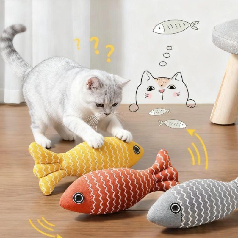 Burlap Stress Relief Simulation Fish Toy for Cats & Dogs