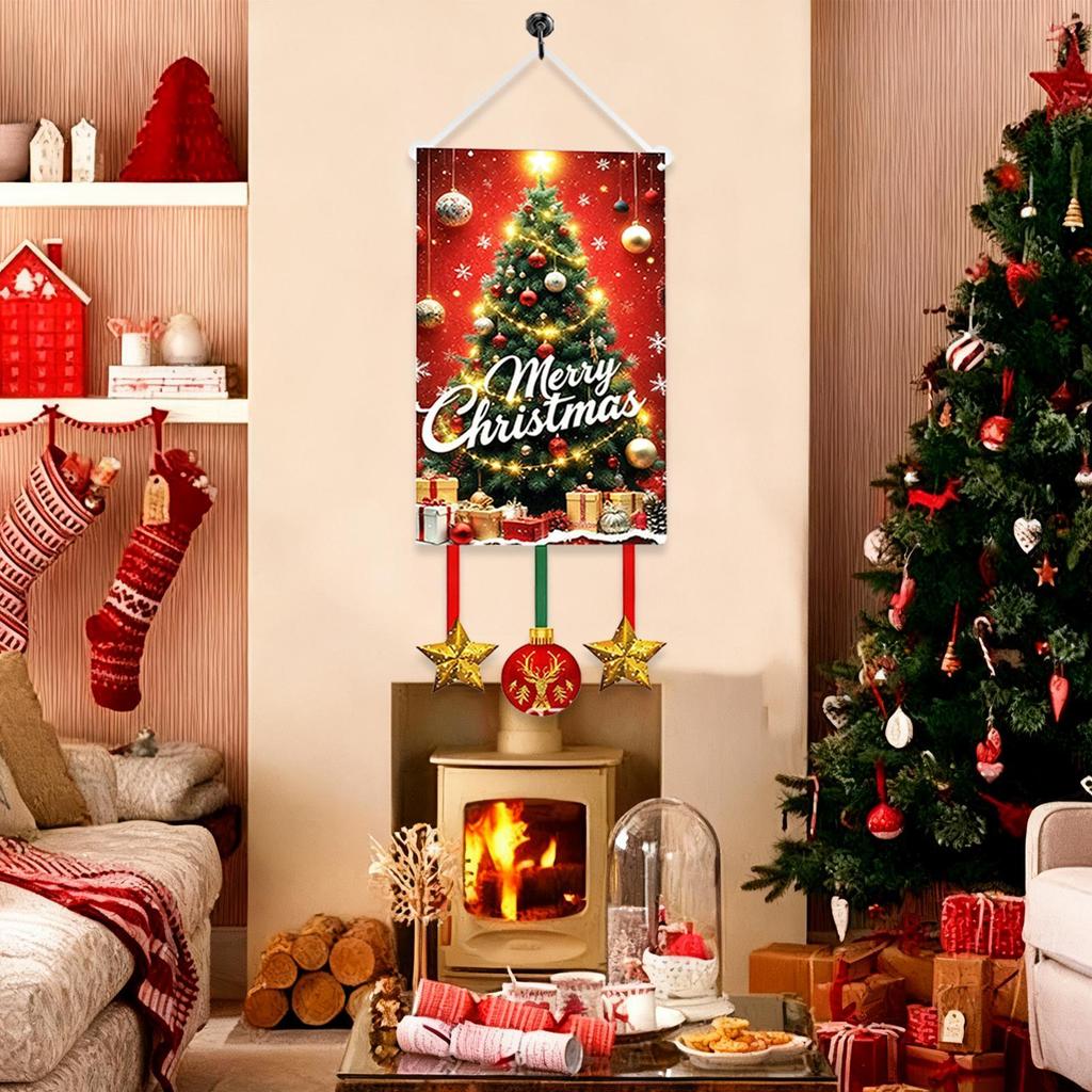 Christmas Flag Holiday Decor Waterproof Christmas Door Drape Holiday Decor For Indoor Outdoor Home Window Door Yard Patio Porch
