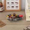 1pc Oval Stainless Steel Wire Basket Desktop Organizer for Fruit Cosmetics & Snacks