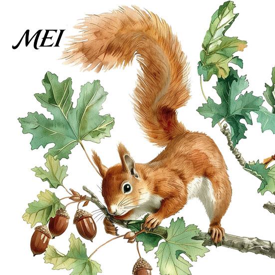 Decorative Glass Stickers for Windows Watercolor Squirrel Wall Sticker, Cute Tree Branch Decal, Easy To Apply Forest Animal Mural Art Living