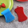 Double Sided Reusable Silicone Dishwashing Brush Flexible Soft Scrubber for Pots Pans Vegetables Fruit Cleaning Tool Sponge