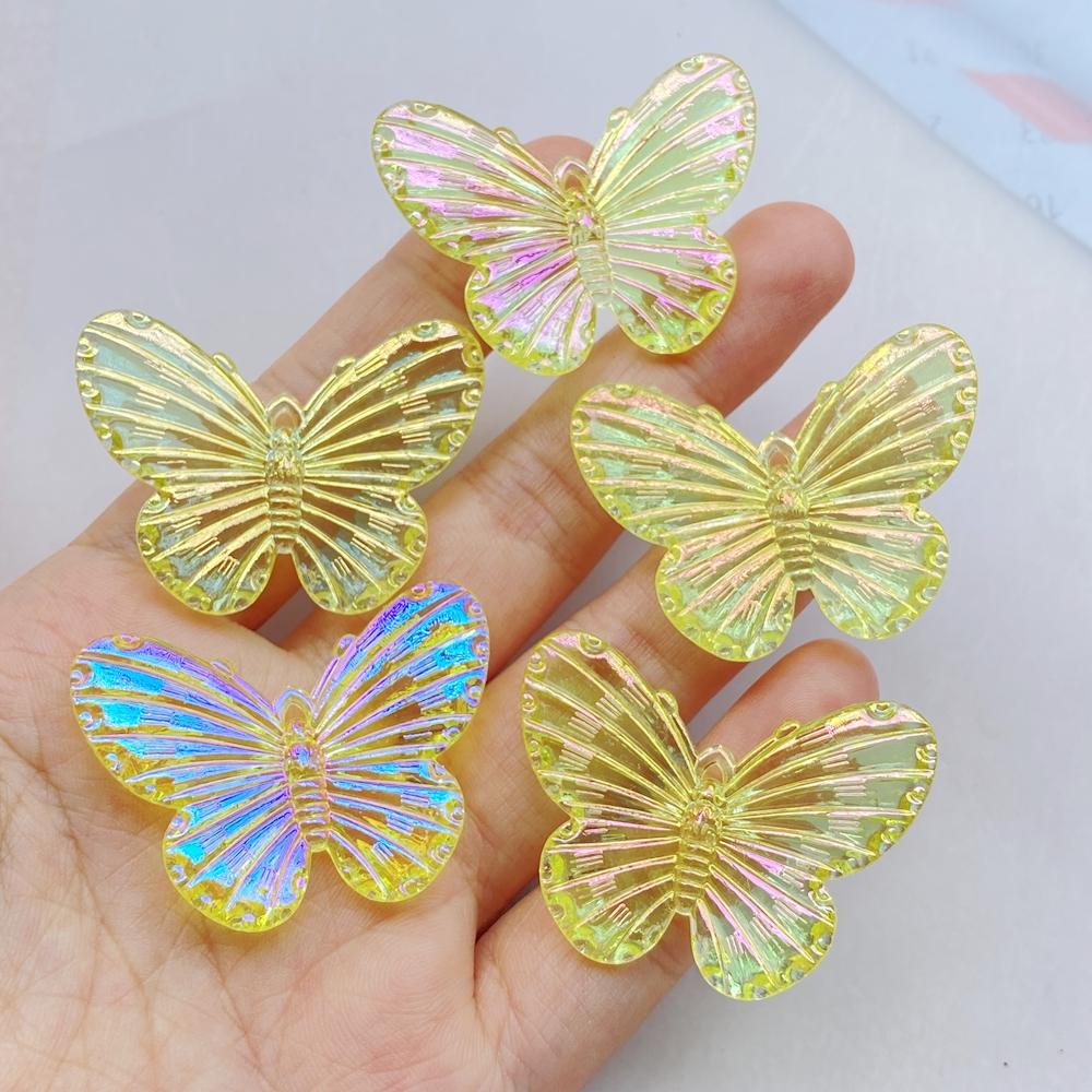 10 Pcs Cute Colorful Beautiful Butterflies Flat Back Resin Cabochons Scrapbooking DIY Jewelry Hairpin Craft Decoration