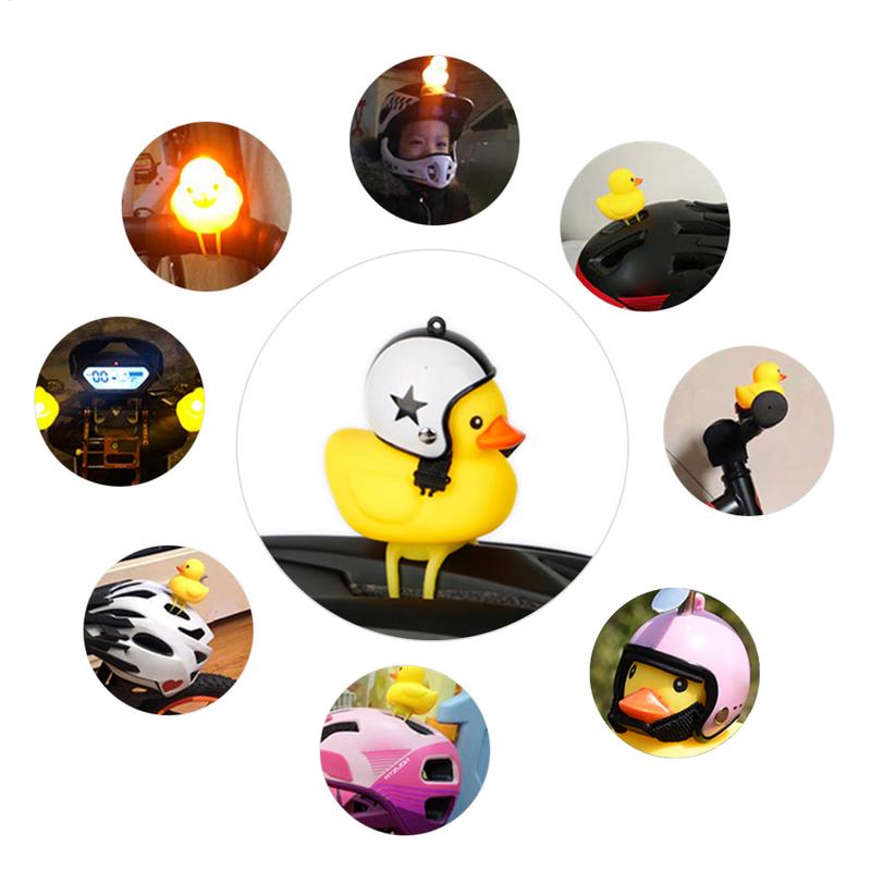 Rubber Duck Toy Car Ornaments Yellow Duck Car Dashboard Decorations Cool Duck with Propeller Helmet