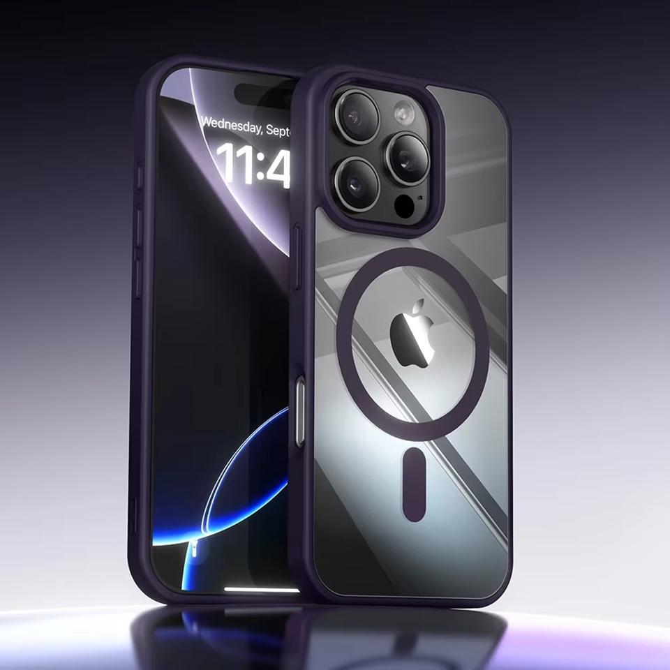 Magnetic Clear Phone Case for iPhone 16E 14 15 16 Plus 11 12 13 Pro Max X XR XS MAX 12 13 Mini Magsafe Charging Shockproof Cover