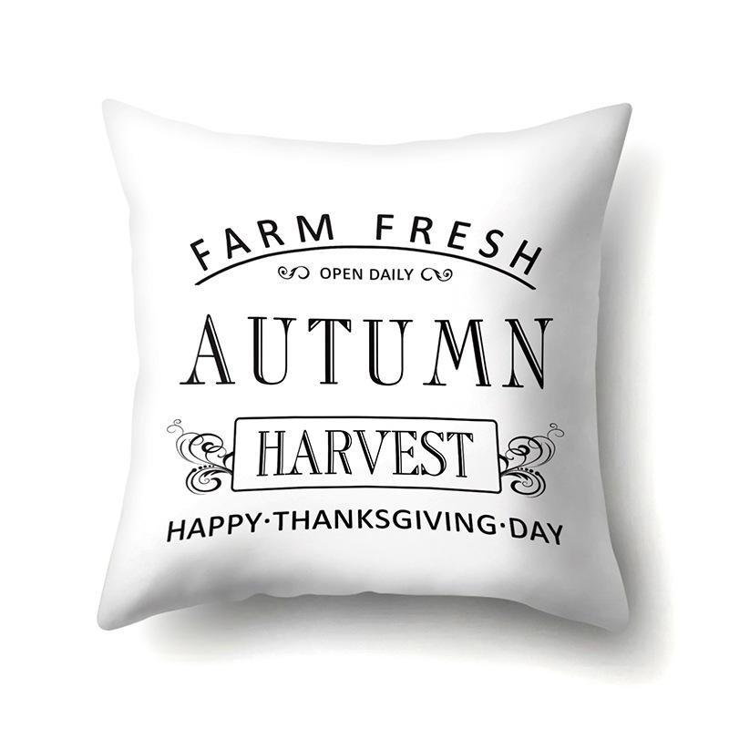 Thanksgiving Pillowcase Blessing Maple Leaf Pumpkin Sofa Cushion Cover Office Home Living Room Pillowcase