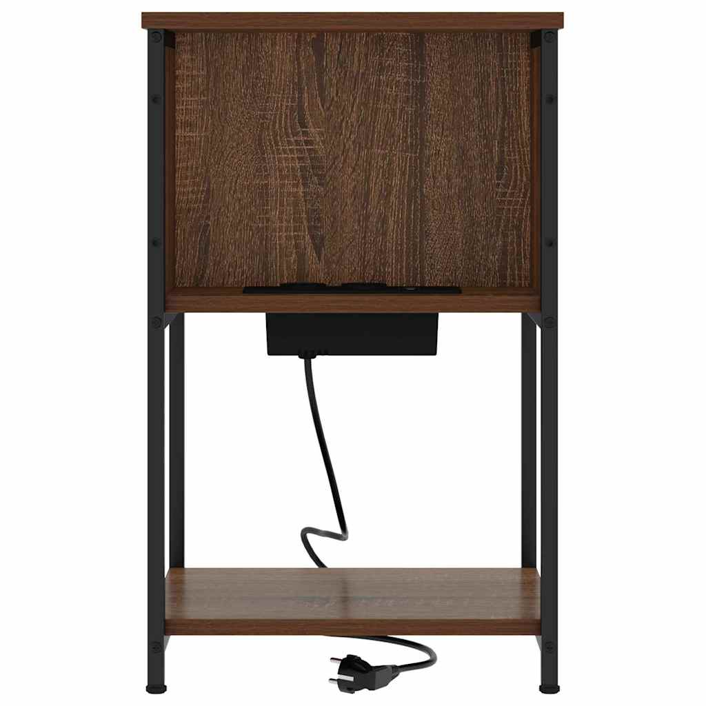 Nightstand Brown Oak Look 40 x 40 x 61 cm Engineered Wood