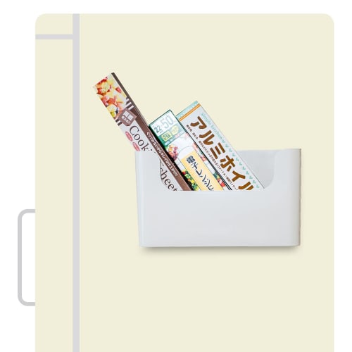 Astro Wrap Holder, White, Approx. W26.8 X D7.8 X H15.5cm, Wrap Case, Wall-Mounted Rack, Wrap Stand, 711-54