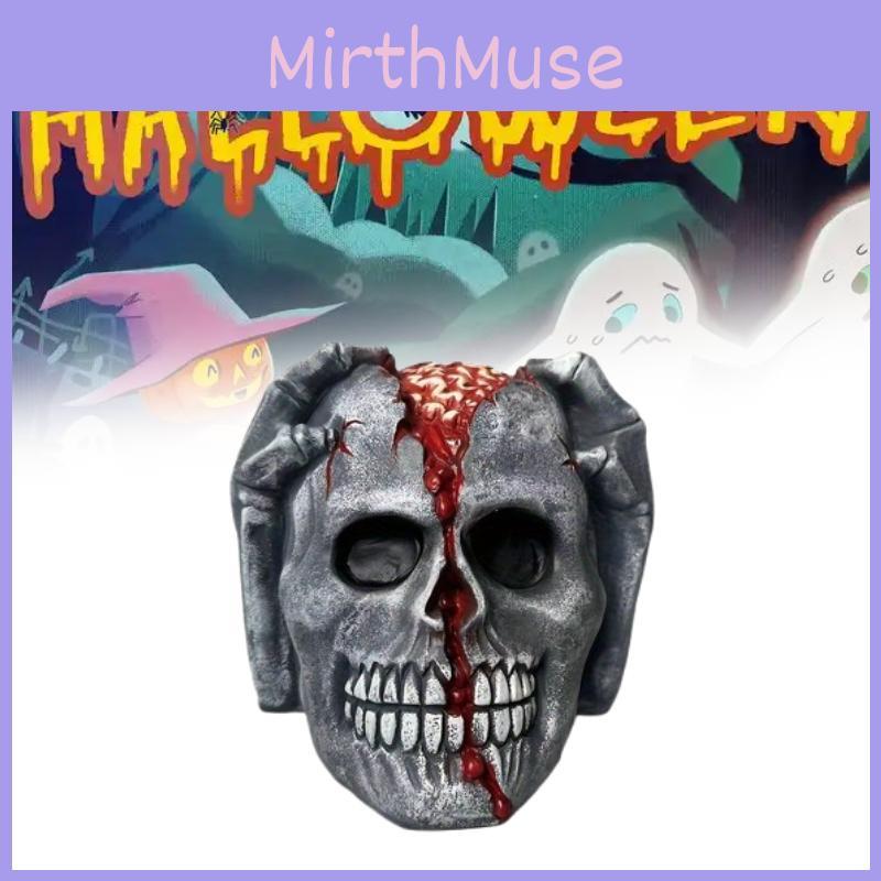 Halloween Skull Decor Figurine With Latex Material For Festive Atmosphere