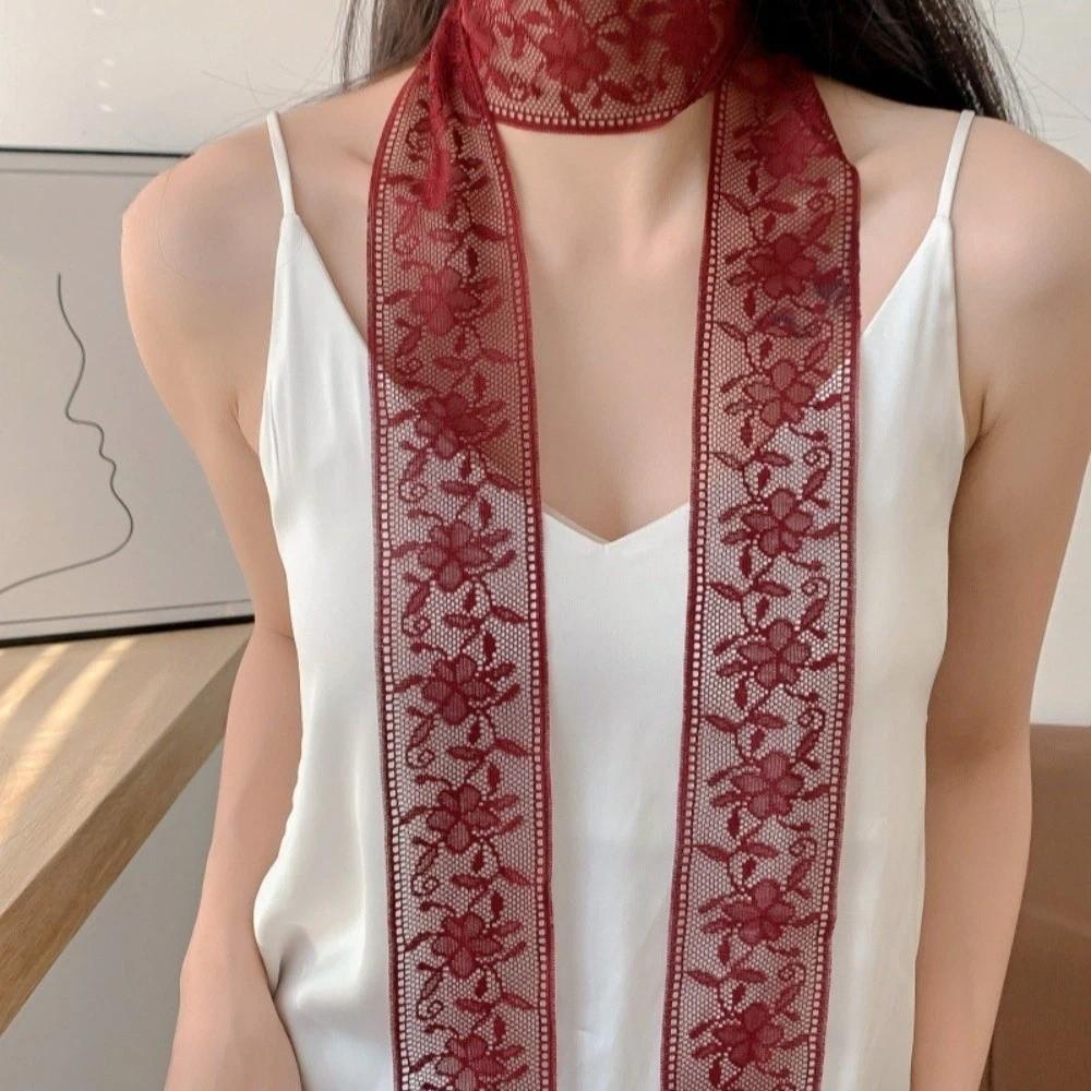 Floral Multifunctional Headscarf Elegant Bag Strap New Lace Printed Scarf  Formal Events