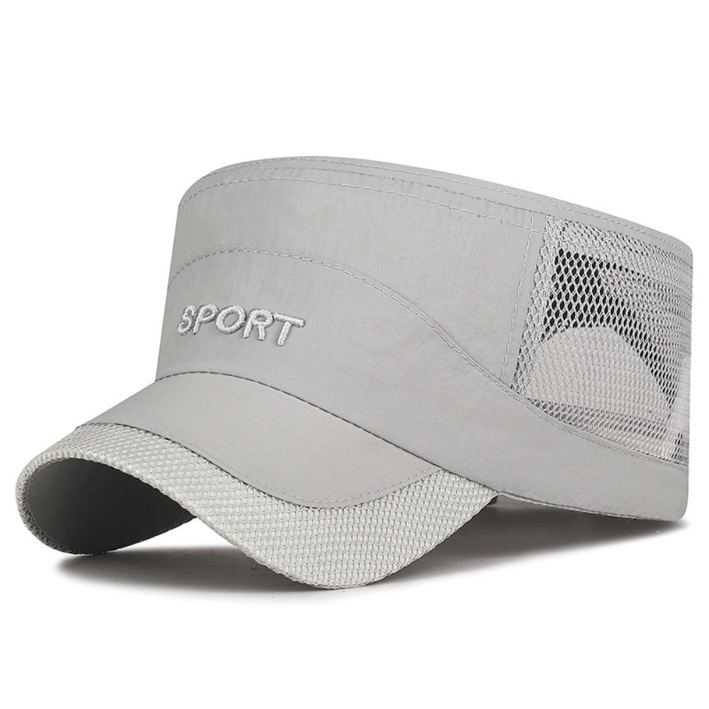 Adjustable Flat Top Cap Sun Protection Quick Drying Cap Retro Mesh Sun Hat Sports Activities