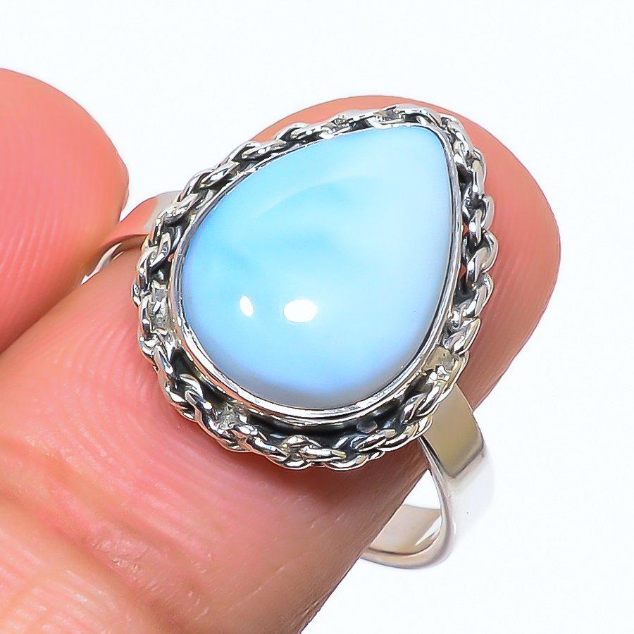 

Подарочное кольцо из чистого серебра 925 пробы с натуральным голубым опалом Owyhee S.10 D3M28