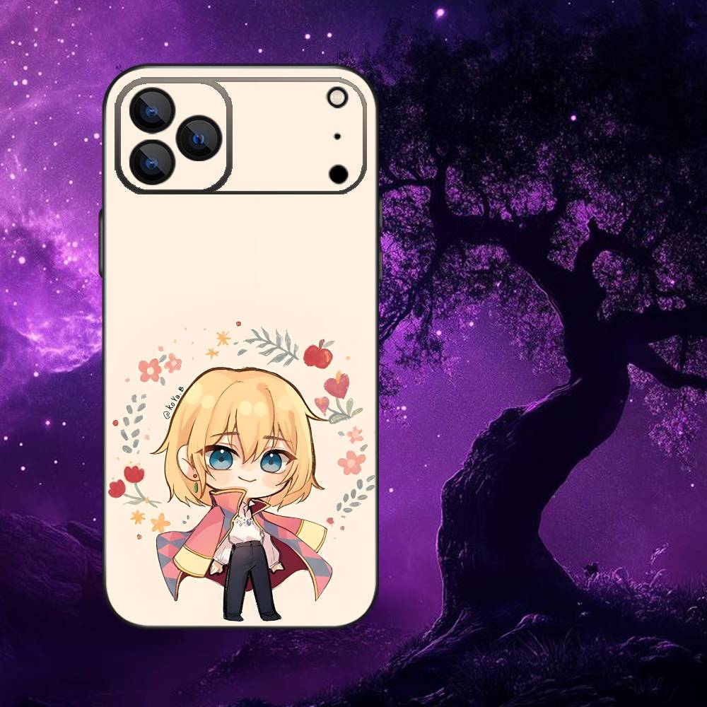 H-Howl Anime Sophie Phone Case For iPhone 17,16,15,14,13,12,Pro,Max,Plus,E,SE4,Air,Mini Black Soft Box