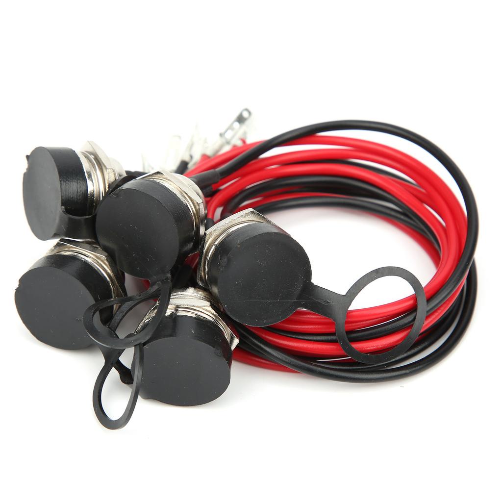 5 Stück 3-Pin Inline Ladeanschluss Rund Ladebuchse mit Kappe für Elektroroller