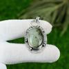 Daughters Day Deal 925 Silver Oval Natural Prehnite Wife Bezel Pendant Jewelry