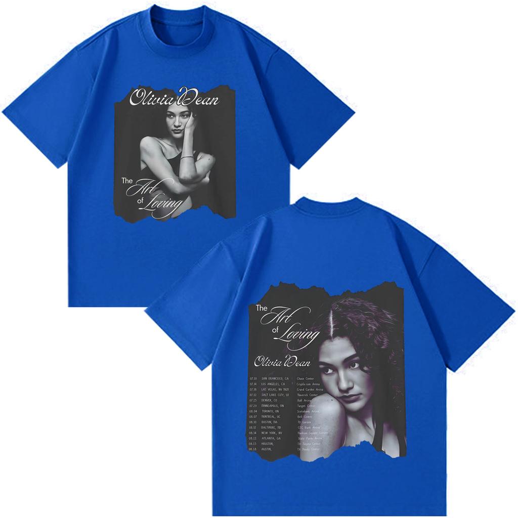 Olivia Dean Art Of Loving Tour 2026 Graphic Tshirt Unisex Unisex Vintage Tshirts Summer Shortsleeved Loose Casual Cotton Tshirts