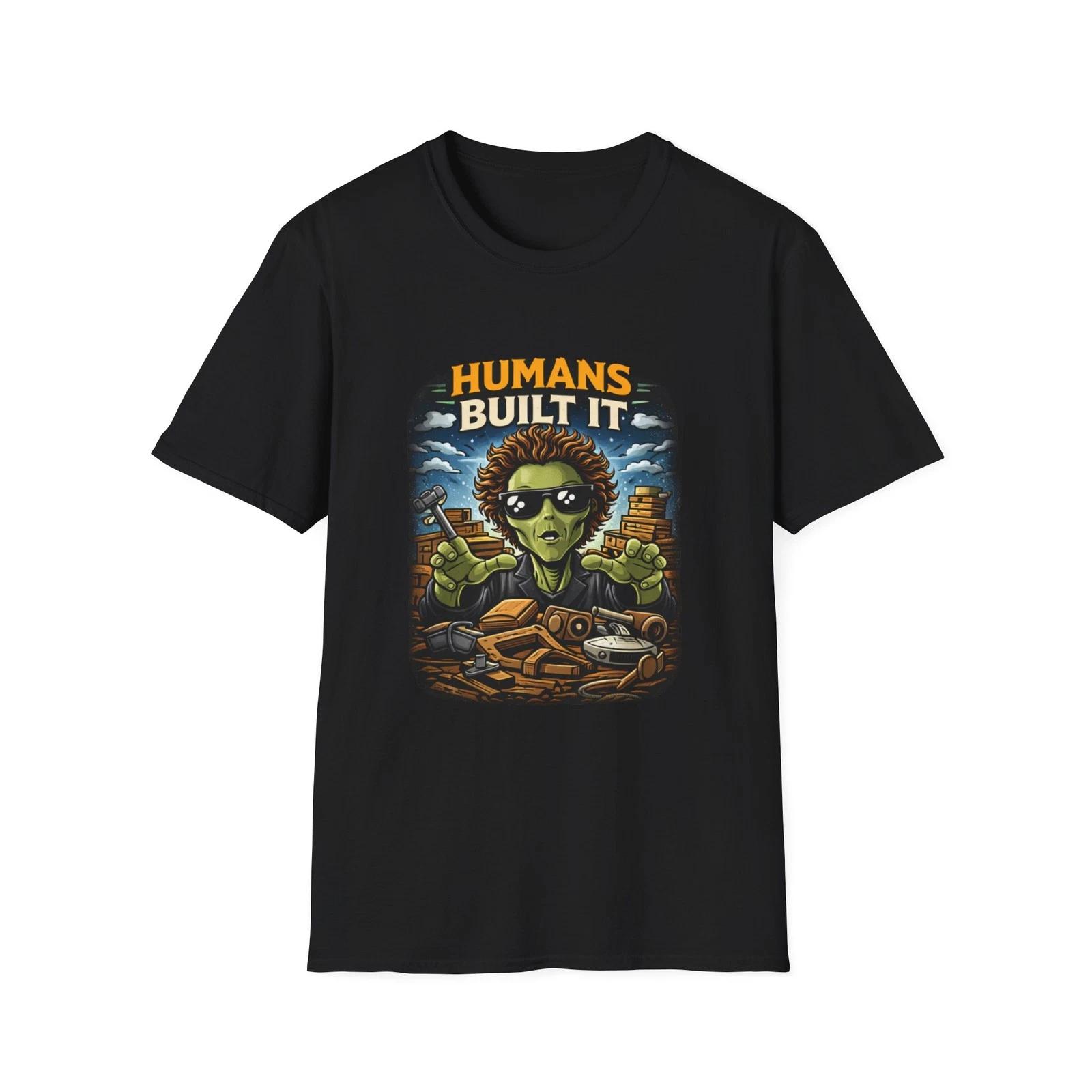 Aliens Built It Children s Children s T Children s T-shirt | Retro UFO Abduction Graphic Tee 110