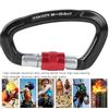 Outdoor Aluminium Alloy D Lock Hammock Backpack Cable   Rock Climbing Carabiner