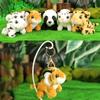 10Cm Vida Real Bonito Tigre Leopardo Pelúcia Pingente Brinquedos Boneca Animal Chaveiros
