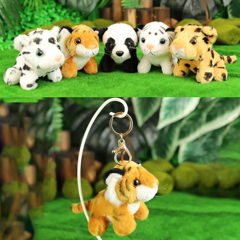 10Cm Real Life Cute Tiger Leopard Plush Pendant Toys Animal Doll Key Chains