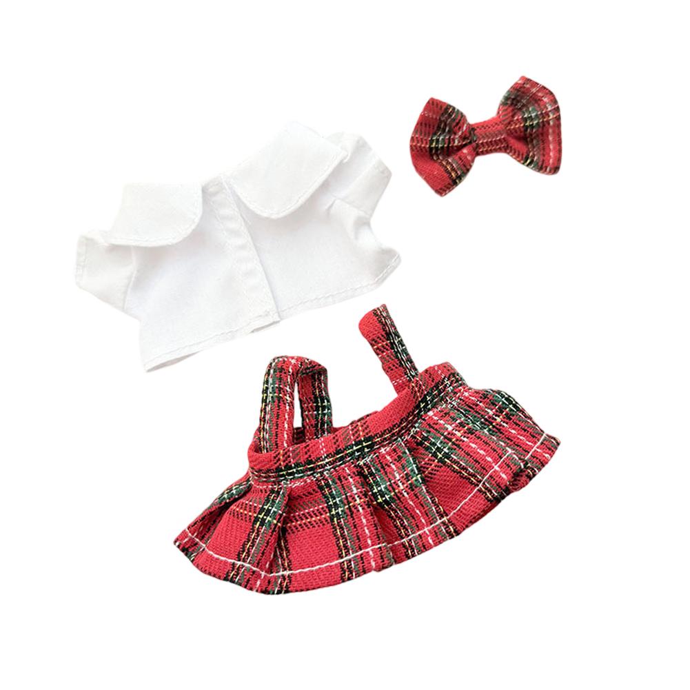 Für 17cm Labubu Puppenkleidung Modekleidung Kleid Puppenkleidung Farblich passend mit Kamera Brille Puppenzubehör Niedliche kleine Kleidungsstücke