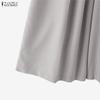ZANZEA Woen Elastic Waist Solid Color Loose Casual Wide Leg Pants