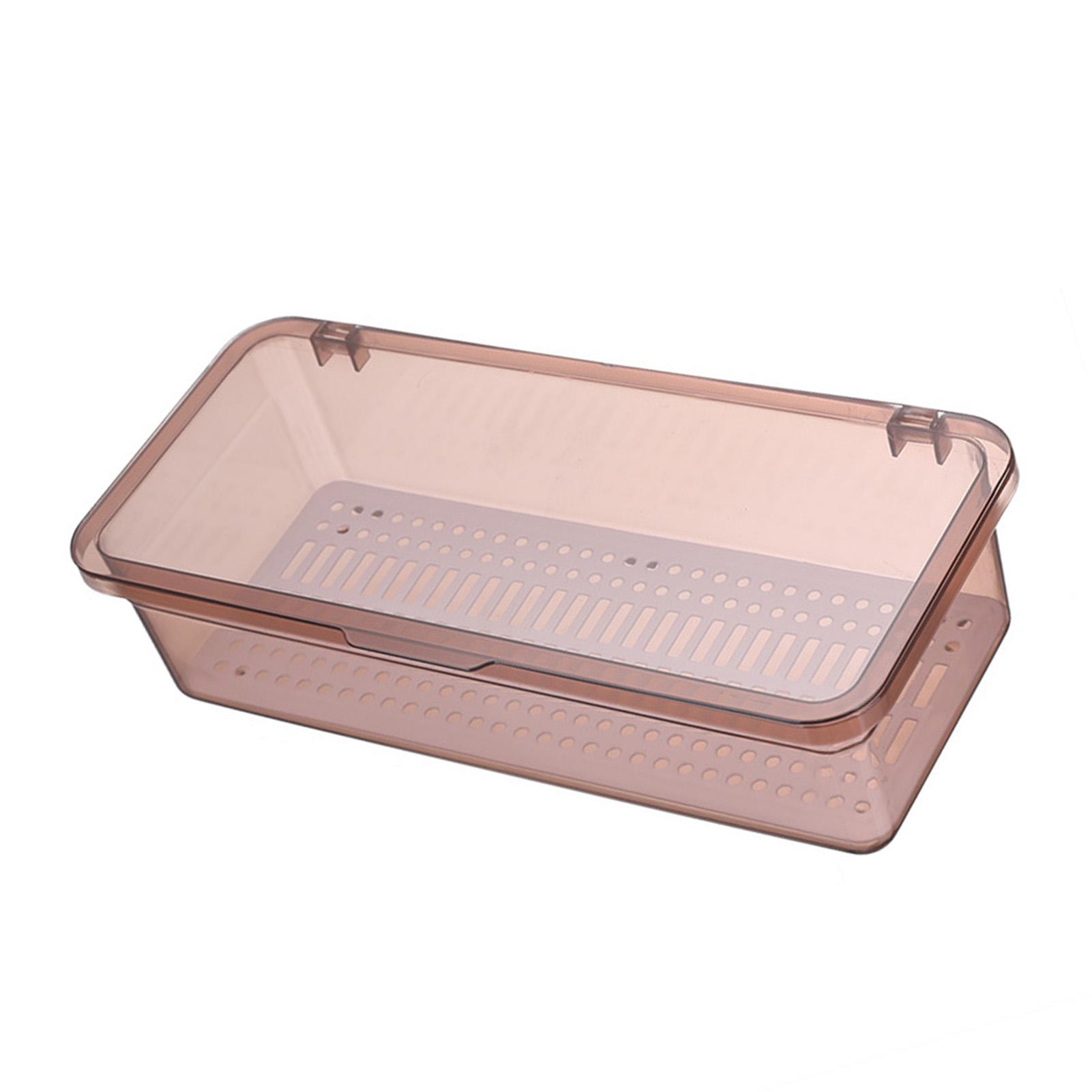 Flatware Tray with Lid and Drainer Dustproof Transparent Fashionable Silverware Countertop Storage Container for Kitchen