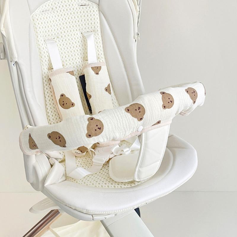 Kinderwagen Sicherheitsgurt Armlehnenkissen Kinderwagen Komfort Baumwollpolster Schultergurt Handlaufpolster für Kinder Zubehör