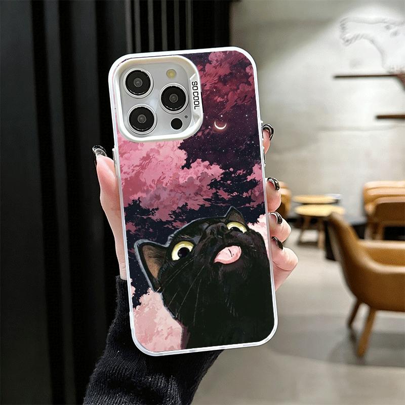 Cat Cute Kitten Cartoon Shockproof Phone Case for iPhone 17 Air 16 16E 15 Pro Max 14 Plus 13 Mini 12 Back Cover Anti Fall Fundas