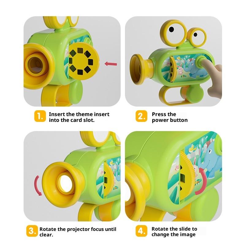 1 Set Baby Früherziehung Puzzle Projektor Taschenlampe Spielzeug Kinder Handheld Projektions-Taschenlampe Leuchtende Spielzeuge Mit 96 Mustern