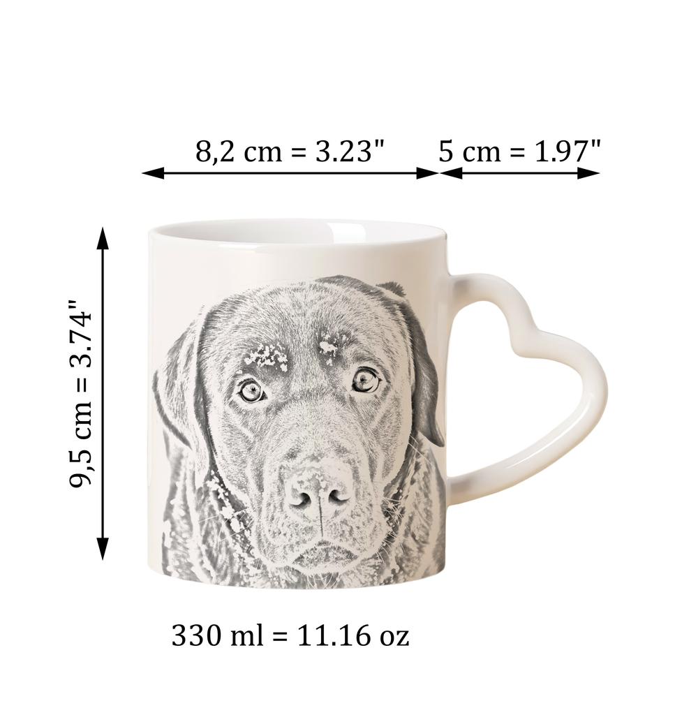 Labrador Retriever - cup with a dog, adorable cup with a heart-shaped handle, universal gift from the Art-Dog brand
